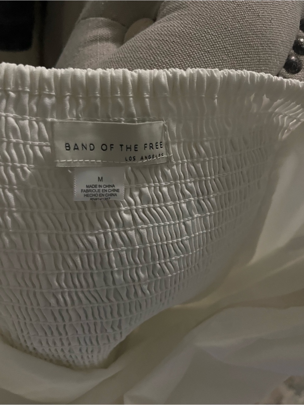 Strapless White Ruched Bodice Gathered Skirt Dress - Picture 2 of 5
